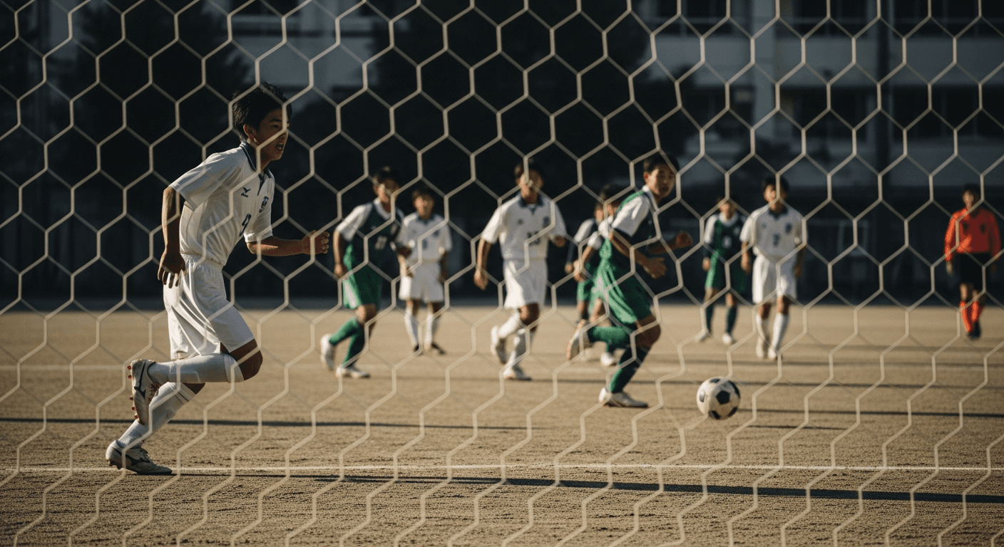 高校サッカーの試合風景