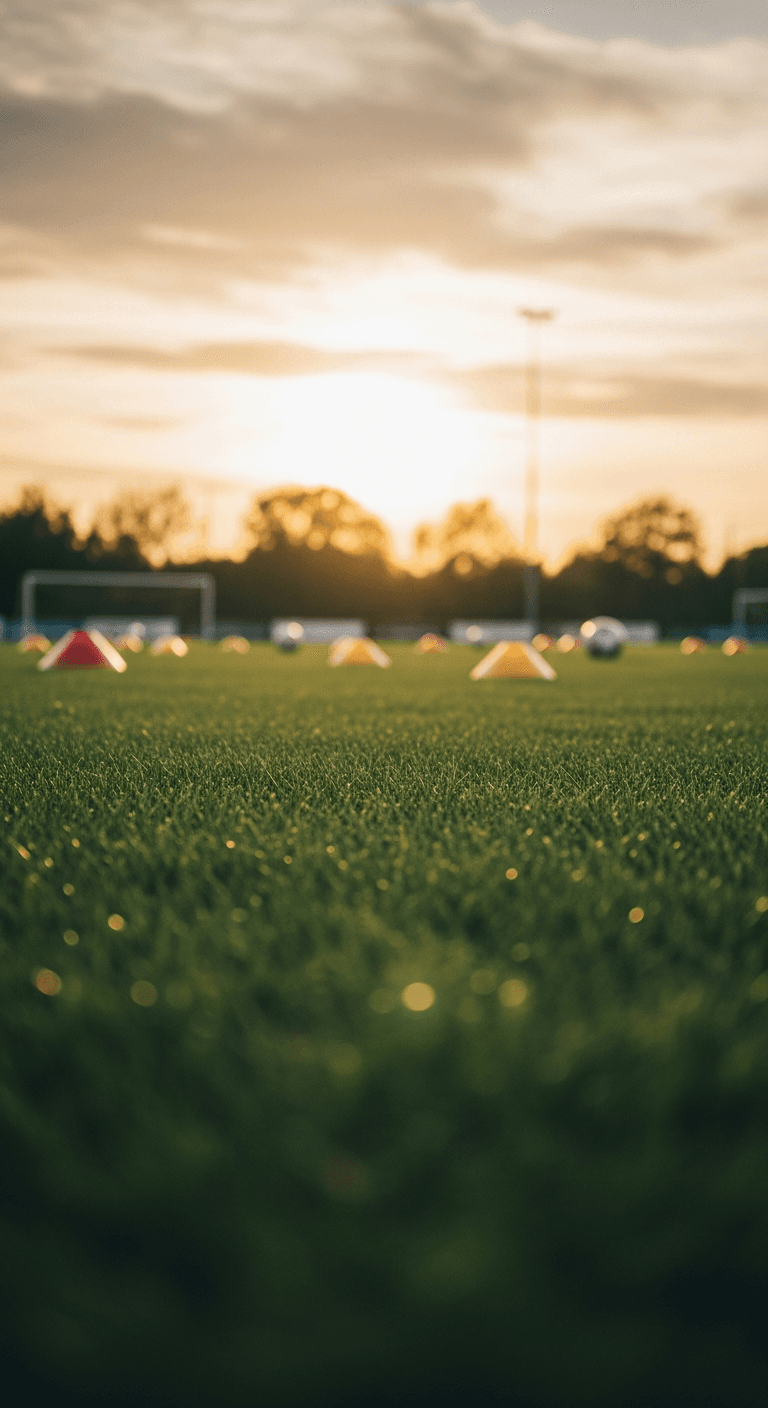 夕陽のサッカーグラウンド