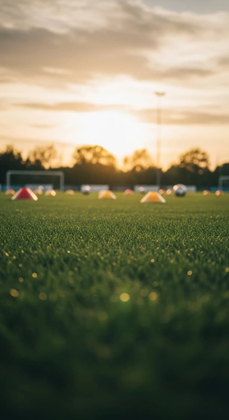 夕陽のサッカーグラウンド